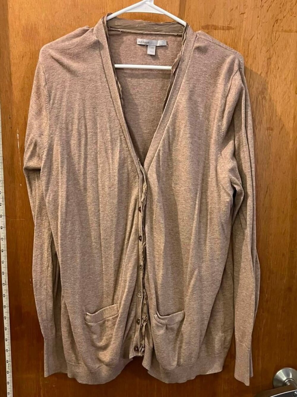 Size XXL - Old Navy - Sand Colored Long-Sleeve Cardigan Sweater